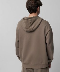 Mezczyzna OUTHORN Bluzy Z Kapturem | Bluza Oversize Z Kapturem Meska - Khaki