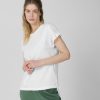 Kobieta OUTHORN Z Krotkim Rekawem | T-Shirt Oversize Damski - Bialy