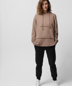 Kobieta OUTHORN Bluzy Oversize | Bluza Oversize Z Kapturem Damska - Brazowa