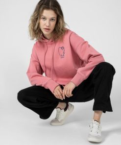 Kobieta OUTHORN Bluzy Oversize | Bluza Oversize Z Kapturem Damska - Rozowa