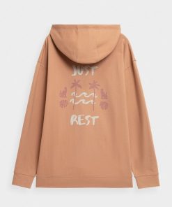 Mezczyzna OUTHORN | Bluza Oversize Z Kapturem Meska - Pomaranczowa