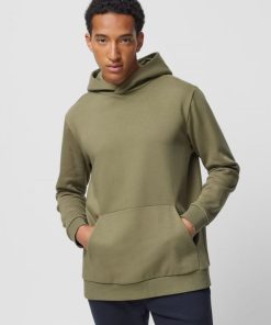 Mezczyzna OUTHORN Bluzy Z Kapturem | Bluza Nierozpinana Z Kapturem Meska - Khaki