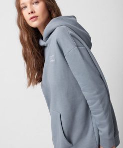 Kobieta OUTHORN Bluzy Oversize | Bluza Oversize Z Kapturem Damska - Niebieska