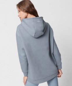 Kobieta OUTHORN Bluzy Oversize | Bluza Oversize Z Kapturem Damska - Niebieska