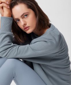 Kobieta OUTHORN | Bluza Oversize Bez Kaptura Damska - Niebieska