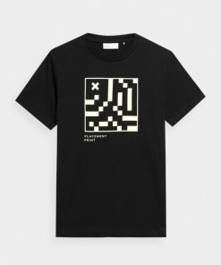 Mezczyzna OUTHORN Z Krotkim Rekawem | T-Shirt Z Nadrukiem Meski - Czarny