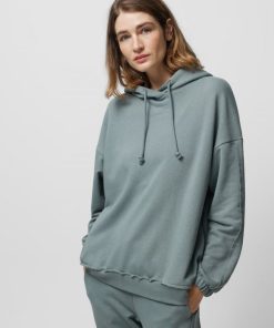 Kobieta OUTHORN Bluzy Z Kapturem | Bluza Oversize Z Kapturem Damska - Morska