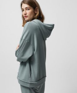 Kobieta OUTHORN Bluzy Z Kapturem | Bluza Oversize Z Kapturem Damska - Morska