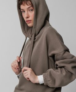 Kobieta OUTHORN Bluzy Z Kapturem | Bluza Oversize Z Kapturem Damska - Khaki