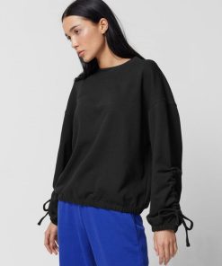 Kobieta OUTHORN Bluzy Oversize | Bluza Oversize Bez Kaptura Damska - Czarna