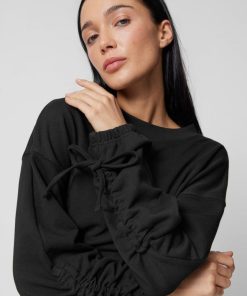 Kobieta OUTHORN Bluzy Oversize | Bluza Oversize Bez Kaptura Damska - Czarna