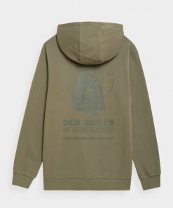 Mezczyzna OUTHORN | Bluza Rozpinana Z Kapturem Meska - Khaki