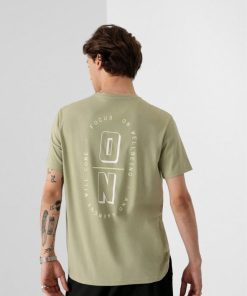 Mezczyzna OUTHORN Z Krotkim Rekawem | T-Shirt Z Nadrukiem Meski - Oliwkowy/Khaki