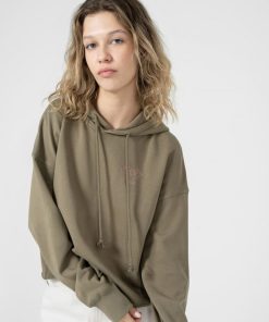 Kobieta OUTHORN Bluzy Oversize | Bluza Oversize Z Kapturem Damska - Oliwkowa