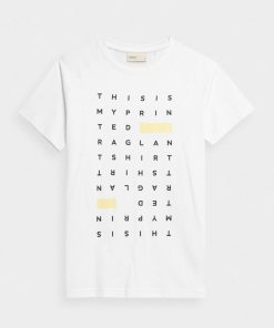 Mezczyzna OUTHORN Z Krotkim Rekawem | T-Shirt Z Nadrukiem Meski - Bialy