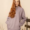 Kobieta OUTHORN Bluzy Z Kapturem | Bluza Oversize Z Kapturem Damska - Fioletowa