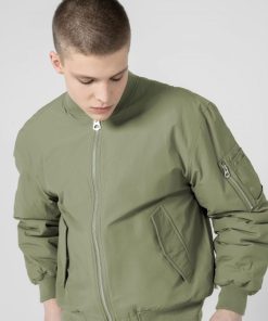 Mezczyzna OUTHORN Kurtki Casual | Kurtka Przejsciowa Bomber Meska - Khaki