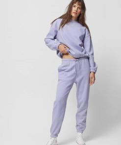 Kobieta OUTHORN Bluzy Oversize | Bluza Oversize Bez Kaptura Damska - Fioletowa