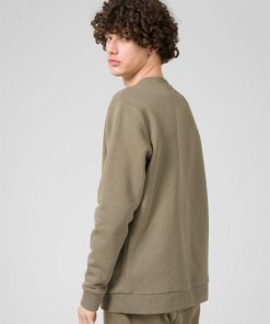 Mezczyzna OUTHORN Bluzy Bez Kaptura | Bluza Nierozpinana Bez Kaptura Meska - Oliwkowa/Khaki