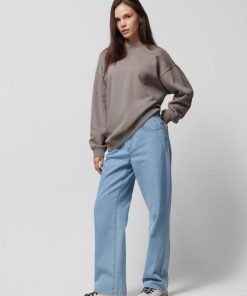 Kobieta OUTHORN | Bluza Oversize Bez Kaptura Damska - Brazowa