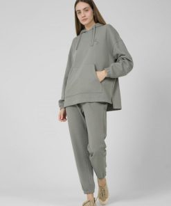 Kobieta OUTHORN Bluzy Z Kapturem | Bluza Oversize Z Kapturem Damska - Szara