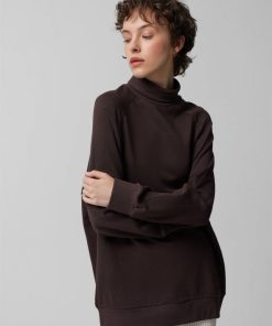 Kobieta OUTHORN Bluzy Oversize | Bluza Oversize Z Golfem Damska - Brazowa