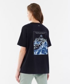 Kobieta OUTHORN Koszulki Oversize | T-Shirt Z Nadrukiem Damski - Granatowy