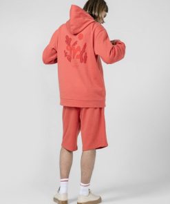 Mezczyzna OUTHORN Bluzy Z Kapturem | Bluza Oversize Z Kapturem Meska - Czerwona