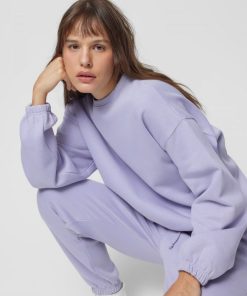 Kobieta OUTHORN Bluzy Z Kapturem | Bluza Oversize Bez Kaptura Damska - Fioletowa