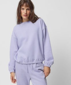 Kobieta OUTHORN Bluzy Z Kapturem | Bluza Oversize Bez Kaptura Damska - Fioletowa