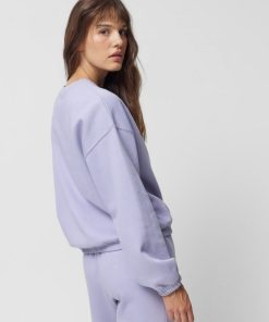 Kobieta OUTHORN Bluzy Z Kapturem | Bluza Oversize Bez Kaptura Damska - Fioletowa