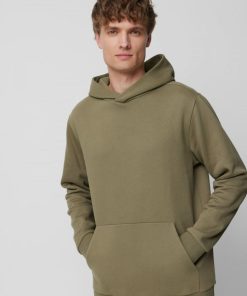 Mezczyzna OUTHORN Bluzy Z Kapturem | Bluza Nierozpinana Z Kapturem Meska - Khaki