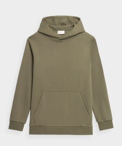 Mezczyzna OUTHORN Bluzy Z Kapturem | Bluza Nierozpinana Z Kapturem Meska - Khaki