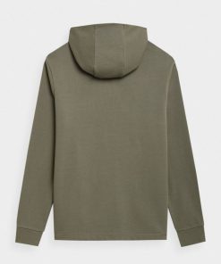 Mezczyzna OUTHORN Bluzy Z Kapturem | Bluza Nierozpinana Z Kapturem Meska - Khaki