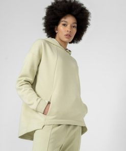 Kobieta OUTHORN Bluzy Z Kapturem | Bluza Oversize Z Kapturem Damska - Zielona