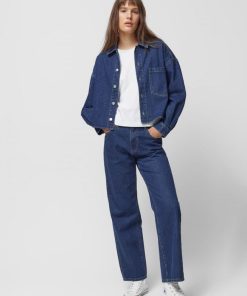 Kobieta OUTHORN Kurtki Casual | Koszula Oversize Jeansowa Damska - Granatowa