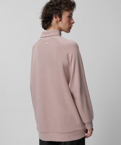 Kobieta OUTHORN Bluzy Oversize | Bluza Oversize Z Golfem Damska - Rozowa