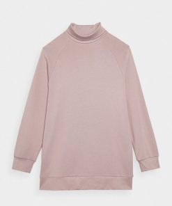 Kobieta OUTHORN Bluzy Oversize | Bluza Oversize Z Golfem Damska - Rozowa