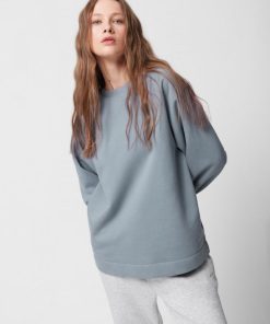 Kobieta OUTHORN Bluzy Bez Kaptura | Bluza Oversize Bez Kaptura Damska - Niebieska