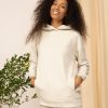 Kobieta OUTHORN Bluzy Z Kapturem | Bluza Oversize Z Kapturem Damska - Kremowa