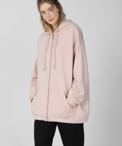 Kobieta OUTHORN Bluzy Z Kapturem | Bluza Oversize Z Kapturem Damska - Rozowy