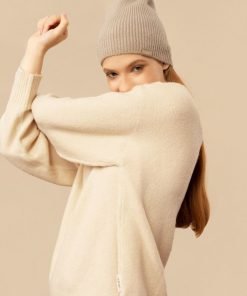 Kobieta OUTHORN | Sweter Oversize Damski - Kremowy