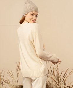 Kobieta OUTHORN | Sweter Oversize Damski - Kremowy