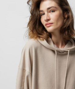 Kobieta OUTHORN Bluzy Oversize | Bluza Oversize Z Kapturem Damska - Bezowa