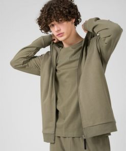 Mezczyzna OUTHORN | Bluza Rozpinana Z Kapturem Meska - Khaki