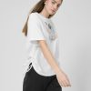 Kobieta OUTHORN Koszulki Oversize | T-Shirt Oversize Z Nadrukiem Damski - Bialy