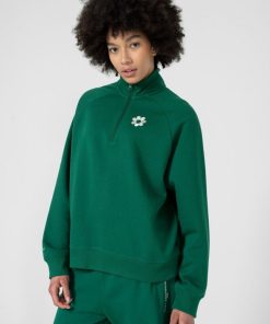 Kobieta OUTHORN Bluzy Oversize | Bluza Oversize Z Nadrukiem Damska - Zielona