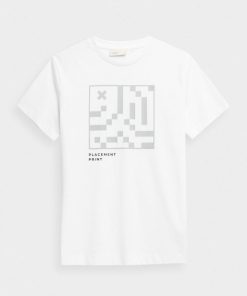 Mezczyzna OUTHORN Z Krotkim Rekawem | T-Shirt Z Nadrukiem Meski - Bialy