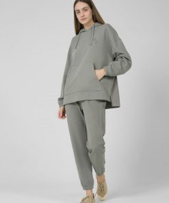 Kobieta OUTHORN Bluzy Oversize | Bluza Oversize Z Kapturem Damska - Szara