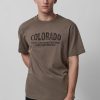 Mezczyzna OUTHORN Z Krotkim Rekawem | T-Shirt Z Nadrukiem Meski - Khaki